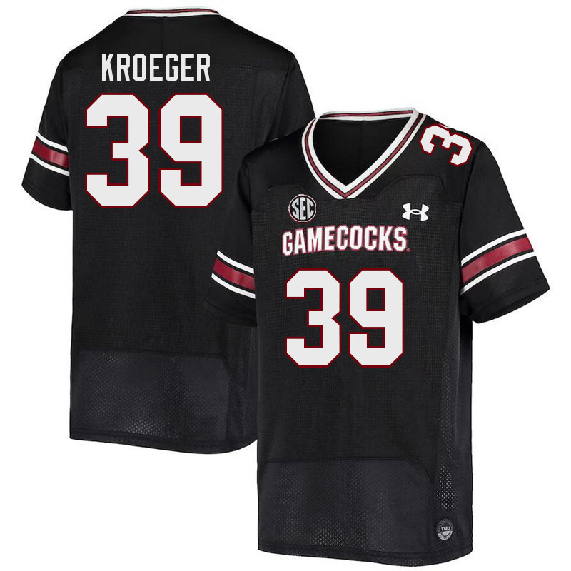 Men #39 Kai Kroeger South Carolina Gamecocks 2023 College Football Jerseys Stitched-Black